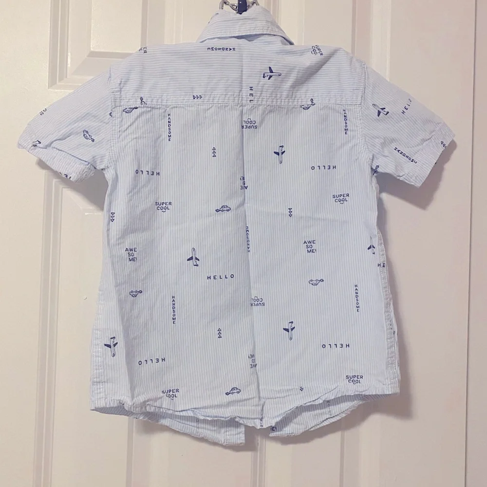 Carter's boys Button Down short sleeve shirt size four toddler